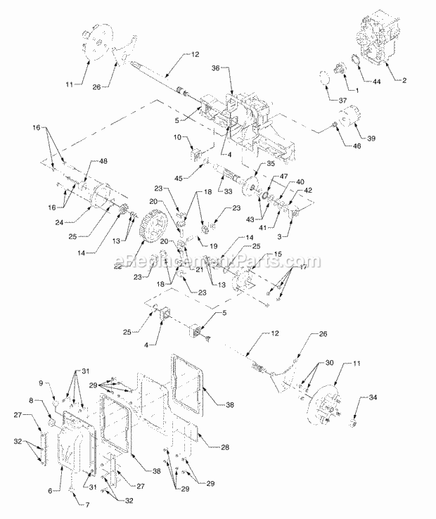 Transmission - Differential Diagram and Parts List for 3185 14A-665-100 Cub Cadet Lawn Tractor